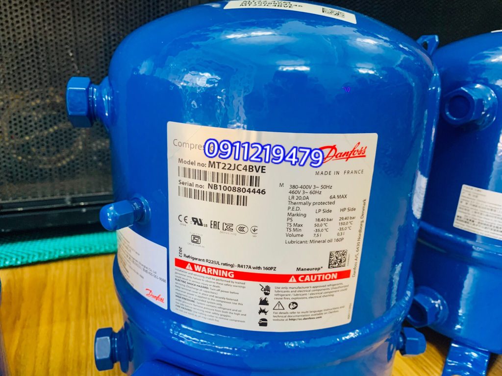 Block máy nén lạnh Danfoss 2HP MT22JC4BVE